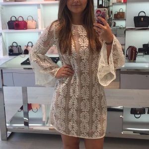 Michael Kors Cream lace bell sleeve dress